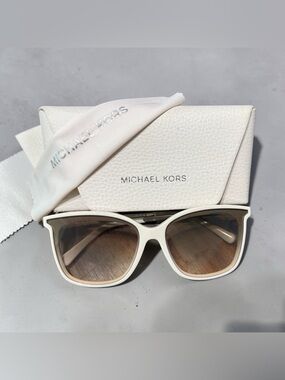 Michael Kors Womens White Sunglasses with Brown Gradient Lenses